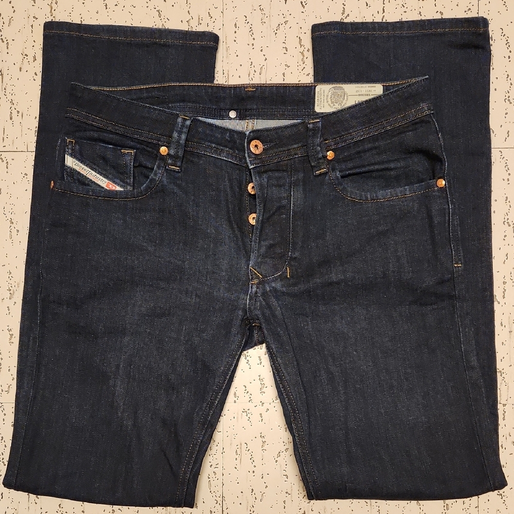 Diesel Dark Navy Blue Larkee Regular Straight Fit Jeans